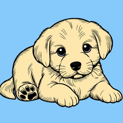 a cute realistic puppy