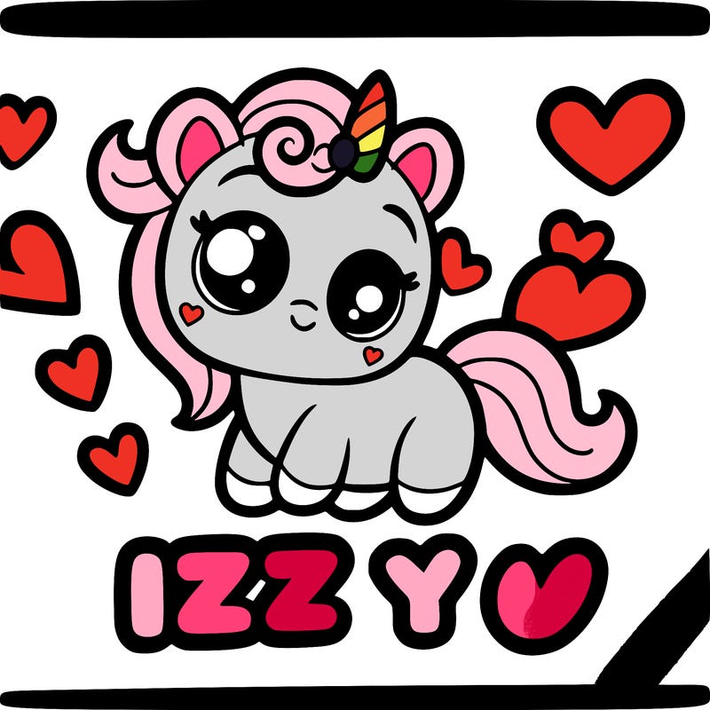the name izzy with hearts