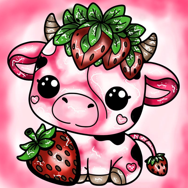cute strawberry cow