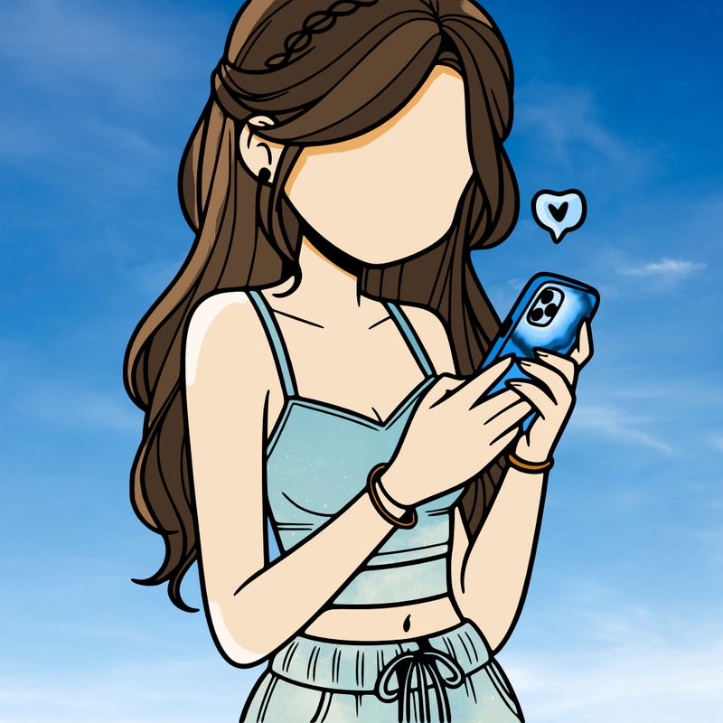 girl with crop top texting on her phone