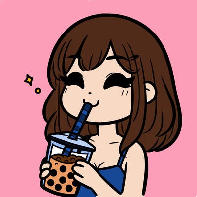 a girl drinking boba