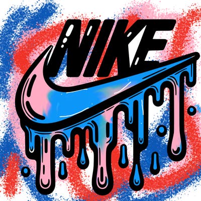 dripping nike logo