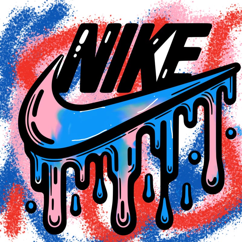dripping nike logo