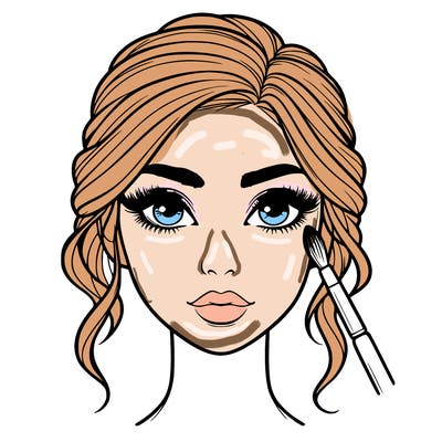 realistic person with makeup