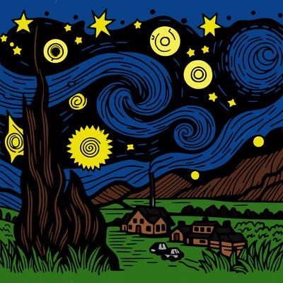starry night van gogh realistic