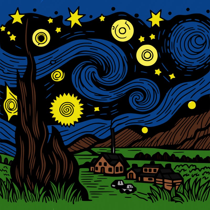 starry night van gogh realistic