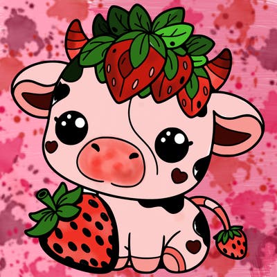 cute strawberry cow