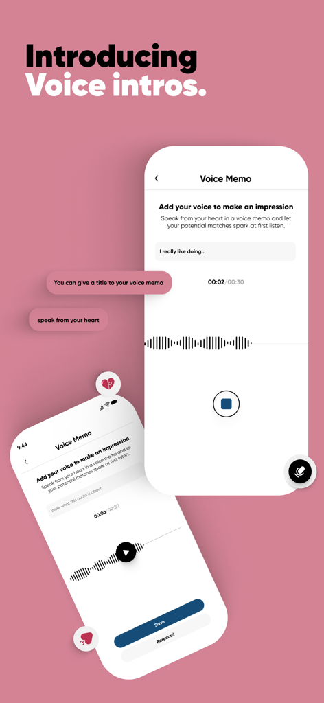 Sunnah Match: Muslim Marriage - Interface de l'application Sunnah Match présentant la fonction d'enregistrement vocal pour les chercheurs de mariage musulman