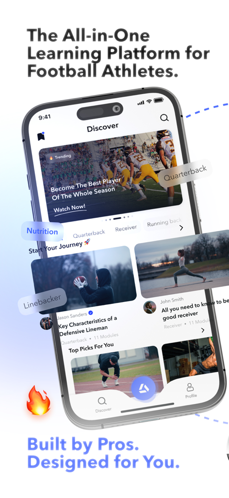 APX Academy - APX Academy mobile interface for football athlete training and recruitment