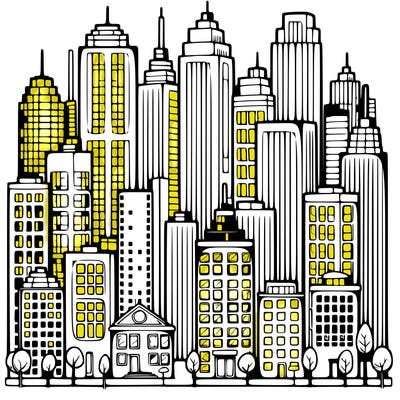 a city with skyscrapers