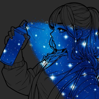 a realistic girl spray, painting