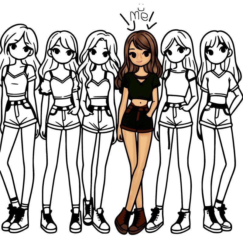 a group of girls wearing crop tops and shorts