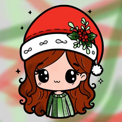 christmas hat girl