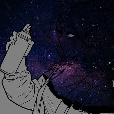 a realistic girl spray, painting