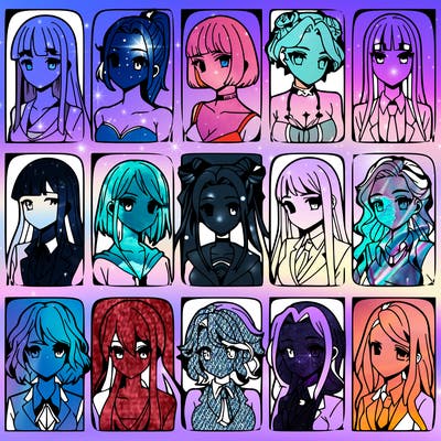 girls that look diffrent anime