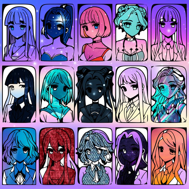 girls that look diffrent anime