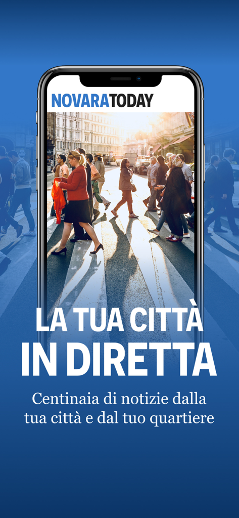 Home page dell'app mobile NovaraToday con notizie locali e aggiornamenti sul quartiere
