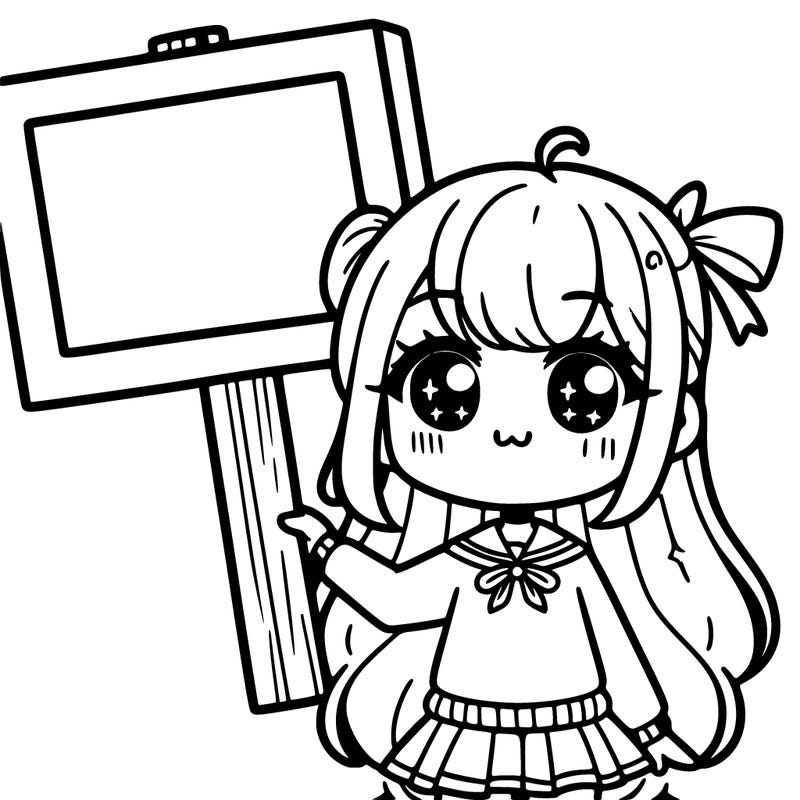 cute girl holding a sign