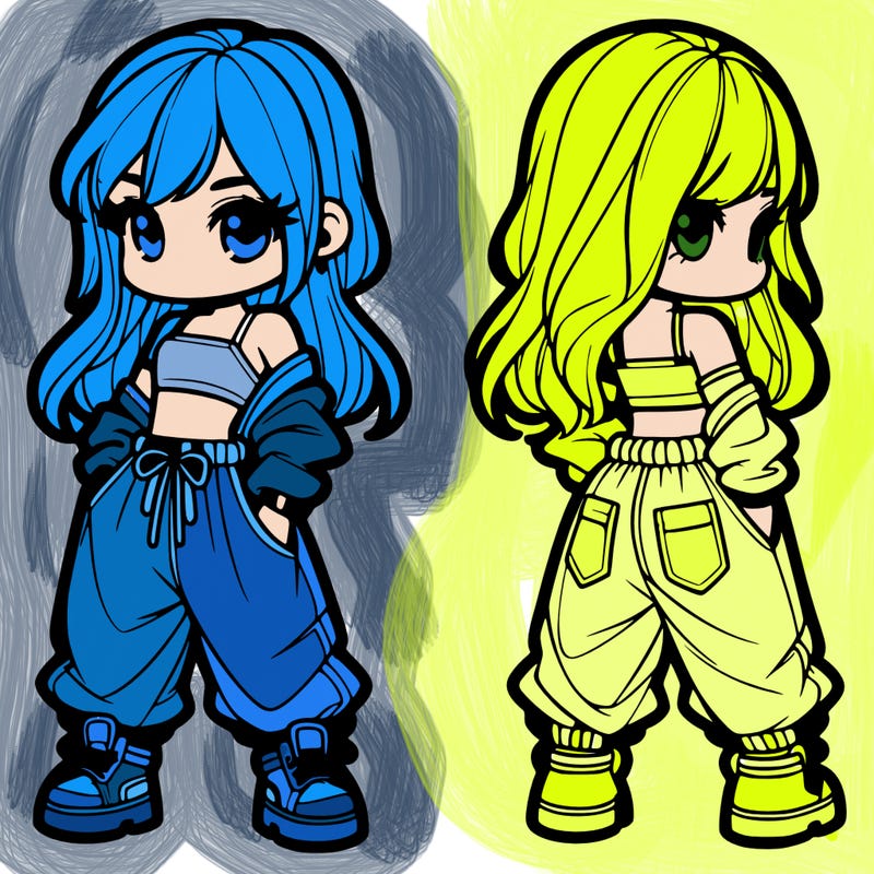 girl in crop top and baggy pants