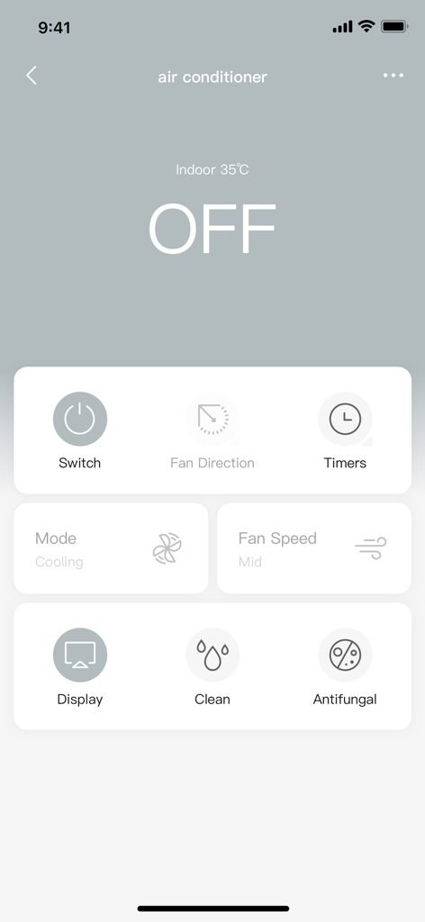 AC Freedom - AC Freedom mobile app dashboard showing air conditioner remote control settings