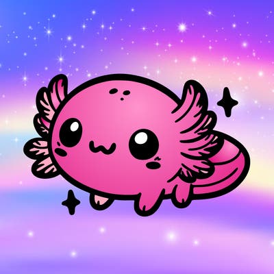cute easy baby axolotl