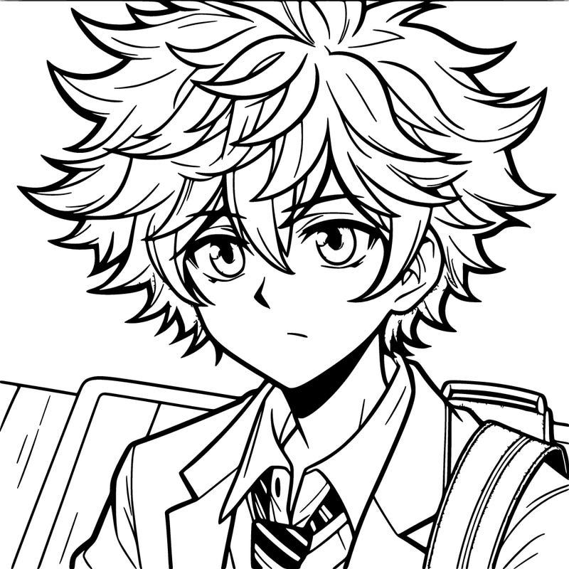 manga character boy with large hair