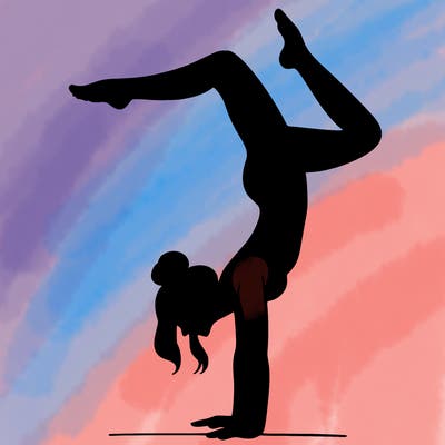 a woman doing a handstand