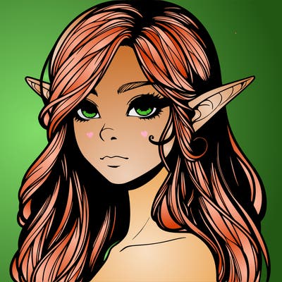 elf girl realistic dark fantasy