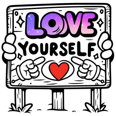 a sign where it is written: love yourself