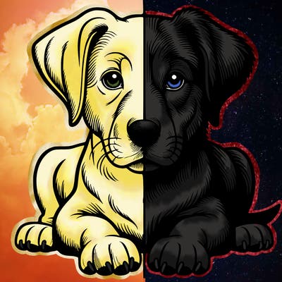 realistic dog split picture