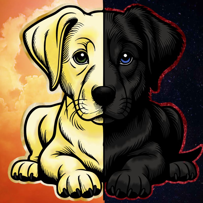 realistic dog split picture