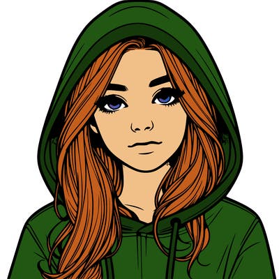 realistic girl with a hoodie