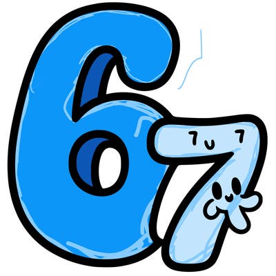 a number of a 6 and a seven