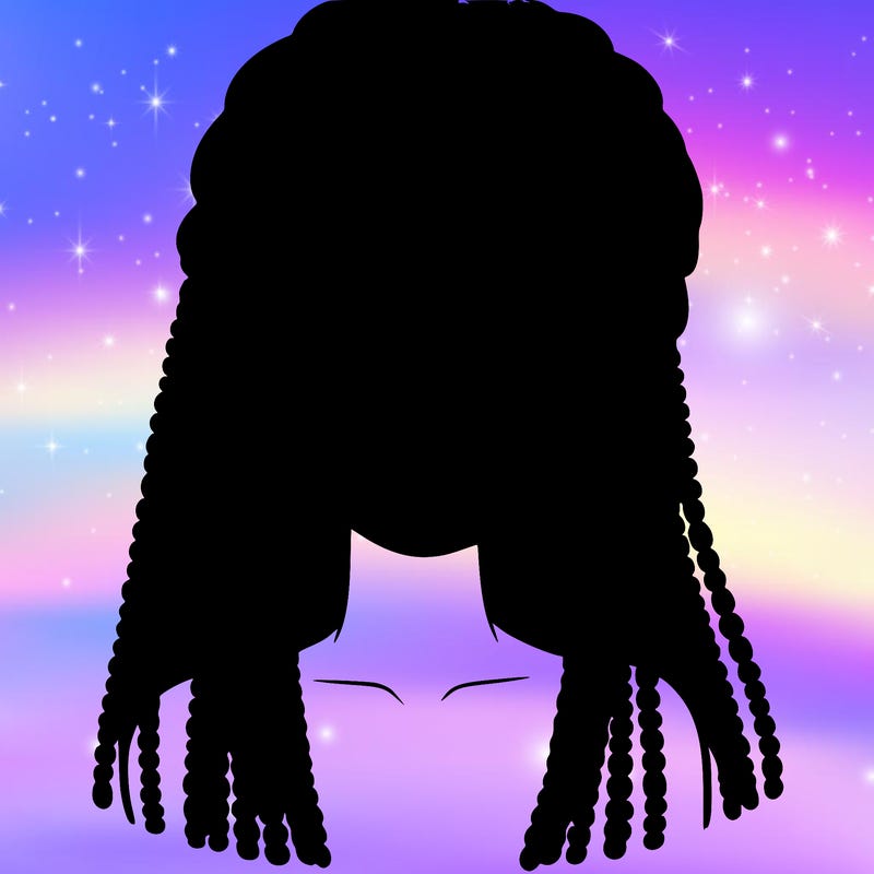 a realistic black girl with braids