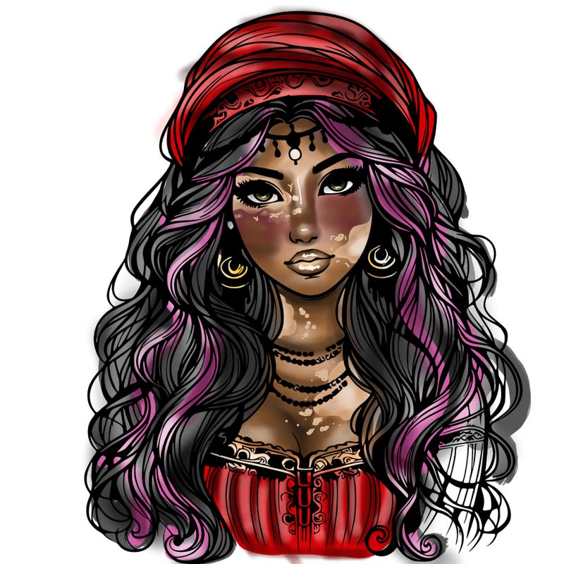 realistic beautiful mysterious gypsy girl