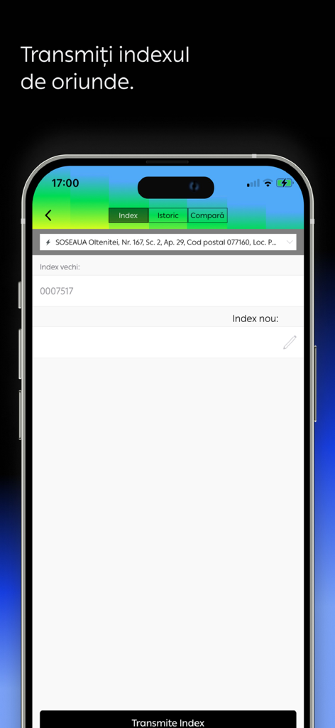 myPPC - Mobile screen showing the myPPC app interface for submitting utility meter readings