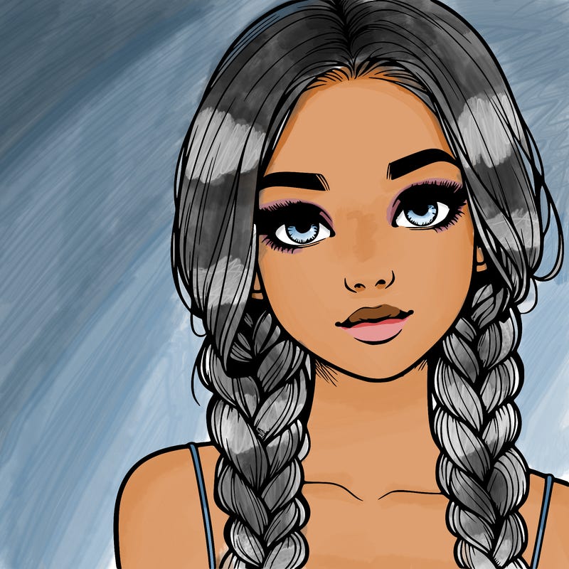 realistic girl with braids