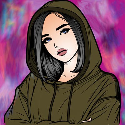 realistic girl with hoodie on