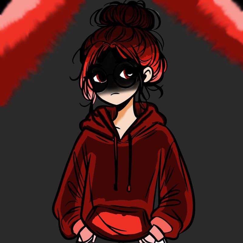 teen girl with a messy bun and glasses wearing a loose hoodie and jeans