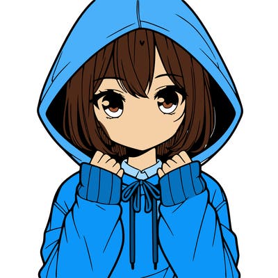girl with a anime hoodie
