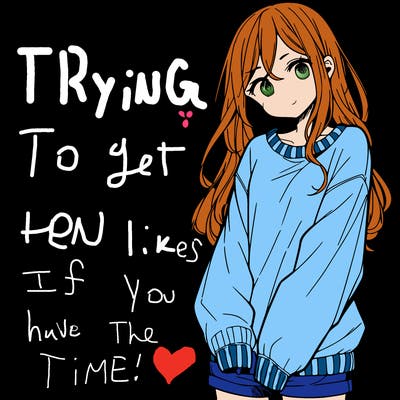 manga teen girl  in a sweater and baggy pants