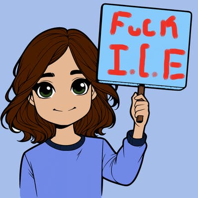 realistic girl holding up a sign