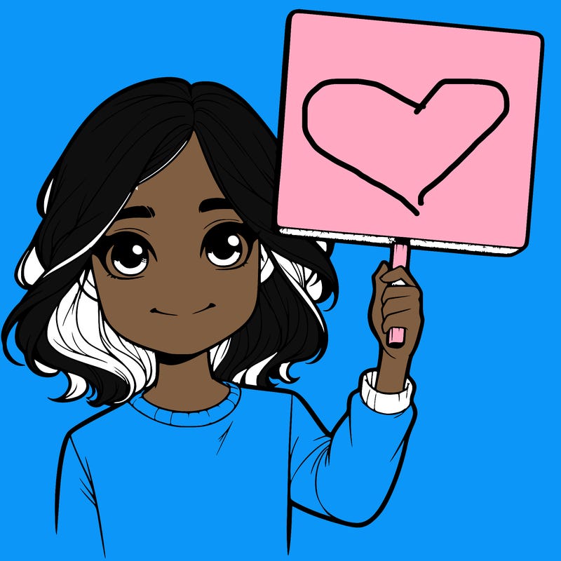 realistic girl holding up a sign