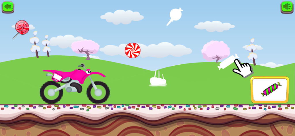 Monster Truck Games! Go Racing - A pink motorcycle in a candy themed world with a matching puzzle game for toddlers