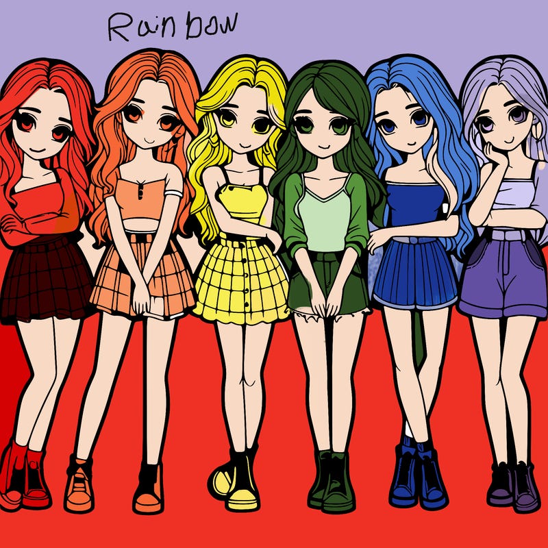 a group of girls realistic