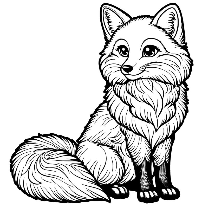 realistic snow fox