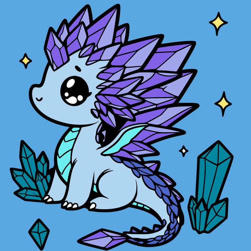 little cute crystal dragon