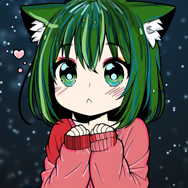 shy anime catgirl