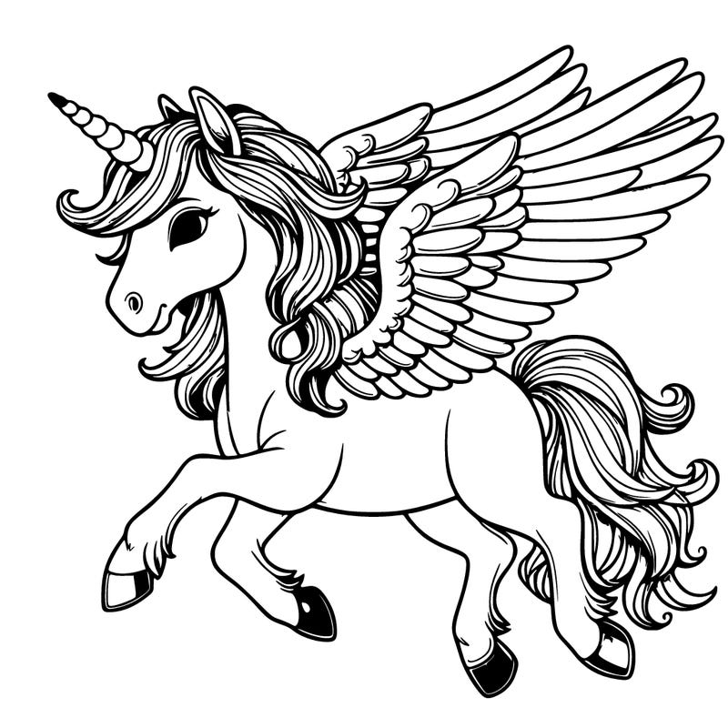 realistic unicorn with wings