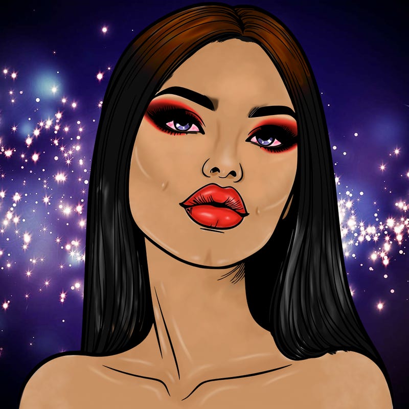 realistic woman with full lips